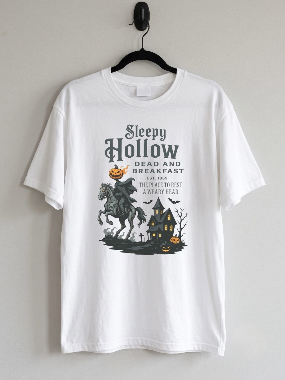 Sleepy Hollow Headless Horseman Spooky Fall Aesthetic Womens Graphic Reprint Tee
